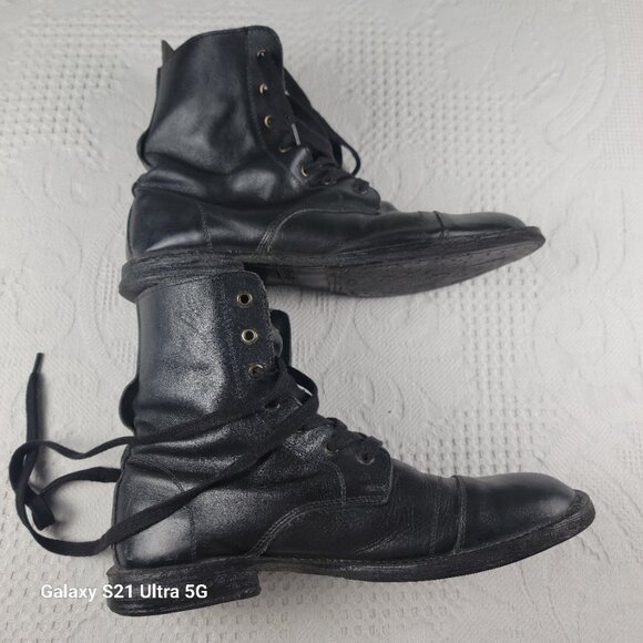 Bed Stu boots leather Cobbler Series men's US size 10 extra long tongue flap blk - Picture 7 of 8